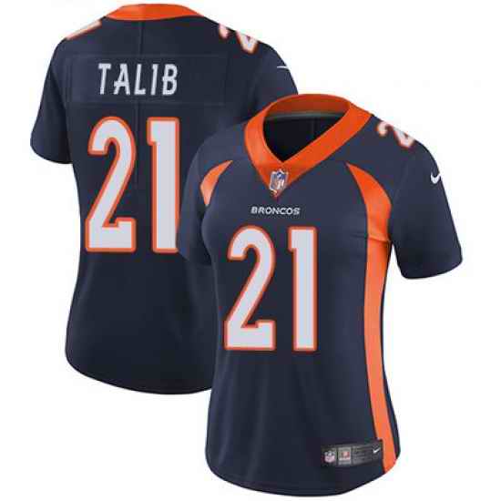 Nike Broncos #21 Aqib Talib Blue Alternate Womens Stitched NFL Vapor Untouchable Limited Jersey